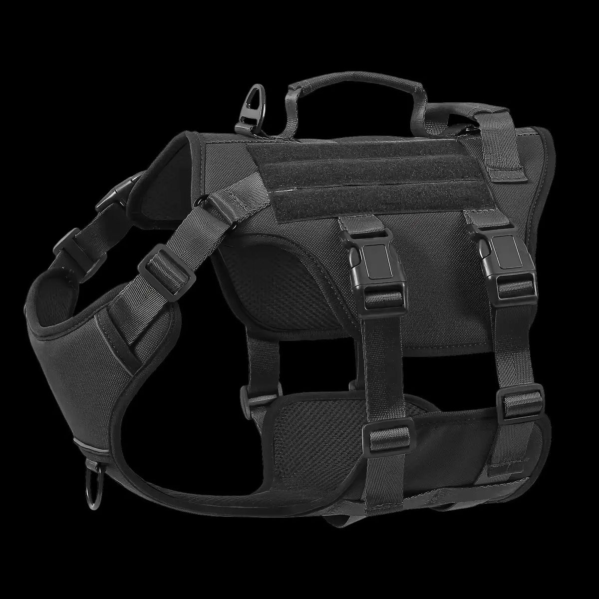 Heat-resistant Durable Nylon Tactical Service Dog Harness, Adjustable No-pull Reflective Vest With Dual Handles For Large Dogs ACTIVE