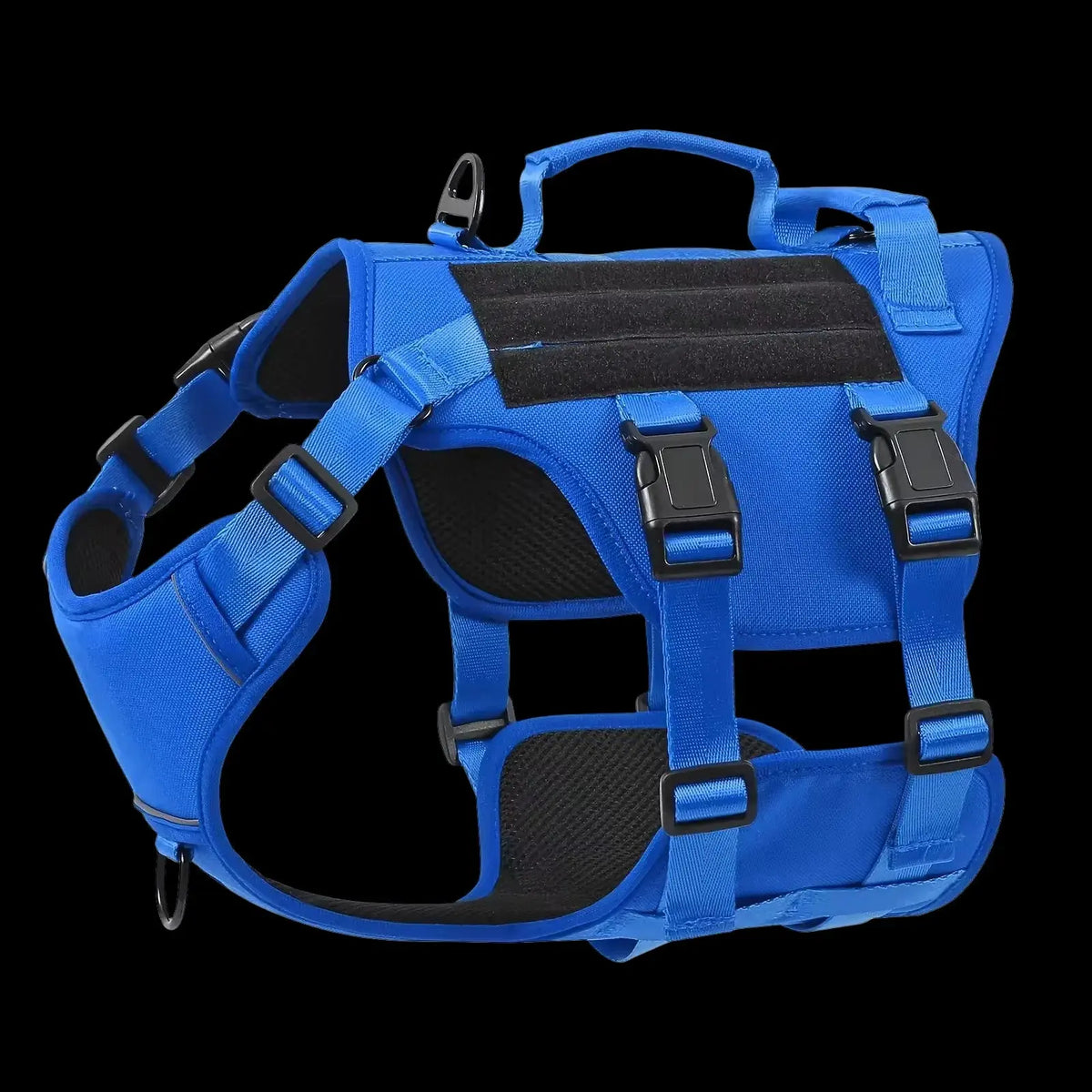 Heat-resistant Durable Nylon Tactical Service Dog Harness, Adjustable No-pull Reflective Vest With Dual Handles For Large Dogs ACTIVE