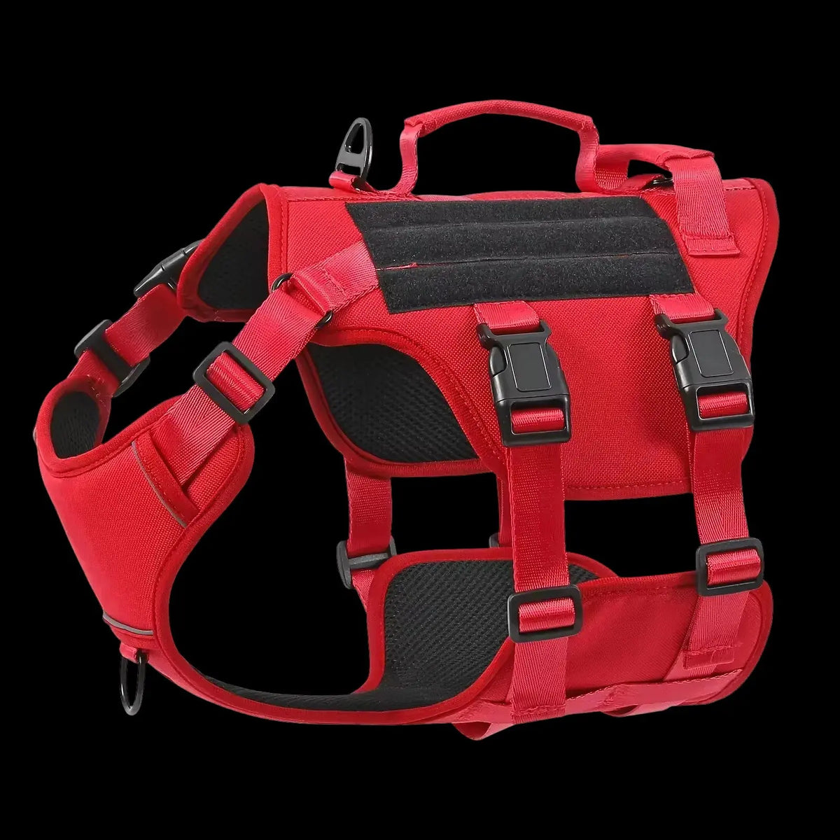 Heat-resistant Durable Nylon Tactical Service Dog Harness, Adjustable No-pull Reflective Vest With Dual Handles For Large Dogs ACTIVE