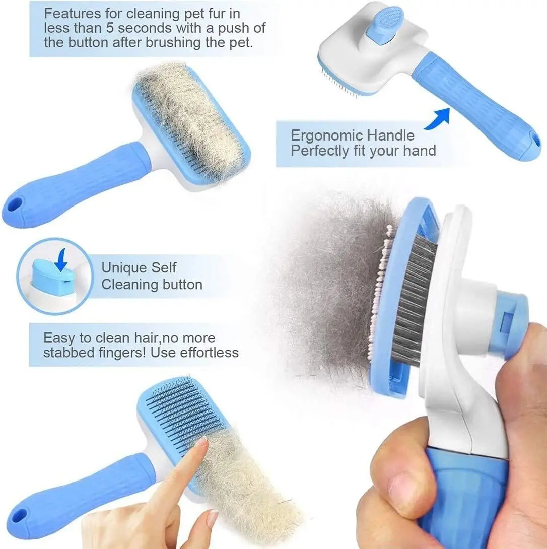 Self-Cleaning Pet Hair Groomer for Dogs and Cats Cashymart