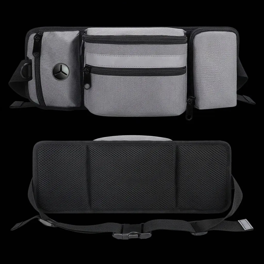 NNEDSZ Grey Portable Dog Training Bag - Multi-Function Pet Snack Pouch, Waste Bag Holder, and Training Waist Bag for Dog Walking and Outdoor Adventures NNEDSZ
